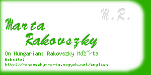 marta rakovszky business card